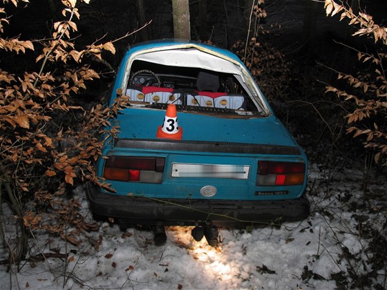 Auto sjelo z prudkého srázu a narazilo do stromu.