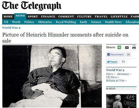Dosud nepublikované snímky Heinricha Himmlera poízené bezprostedn po jeho sebevrad v kvtnu 1945