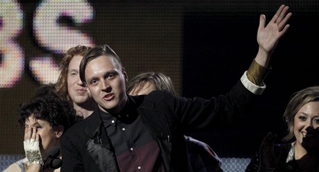 Grammy za rok 2010 - Win Butler z Arcade Fire (Los Angeles, 13. nora 2011)