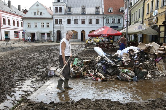 Následky srpnových povodní ve Frýdlantu (ilustraní snímek)