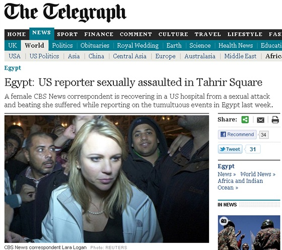 On-line vydání britského deníku The Daily Telegraph informuje o sexuálním
