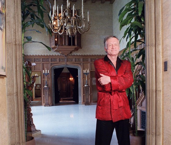 Hugh Hefner na svém sídle Playboy Mansion 