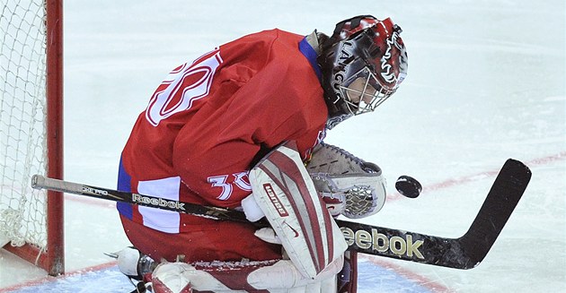 Marek Langhamer, brankář juniorského výběru. Marek Langhamer, brankář juniorského výběru.
