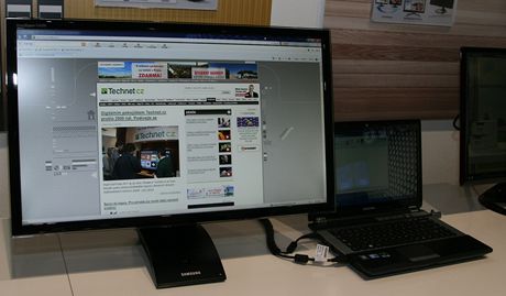 Bezdrtov stanice Samsung pro propojen notebooku s monitorem a dalm psluenstvm