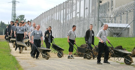 Skupina vz z Kynperku nad Ohí se po práci vrací do nápravného zaízení. Ilustraní snímek