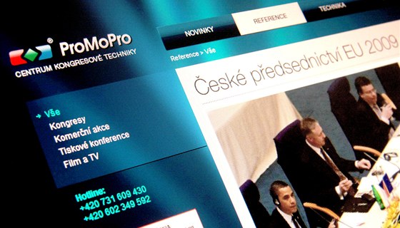 Internetové stránky spolenosti ProMoPro.