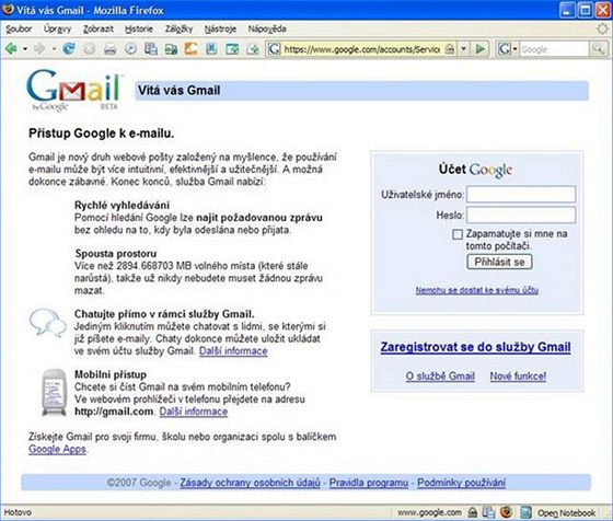 Gmail - webová pota od Google 