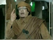 Libyjsk vdce Muammar Kaddf v projevu oznmil, e z ela zem neodstoup (22. nora 2011)