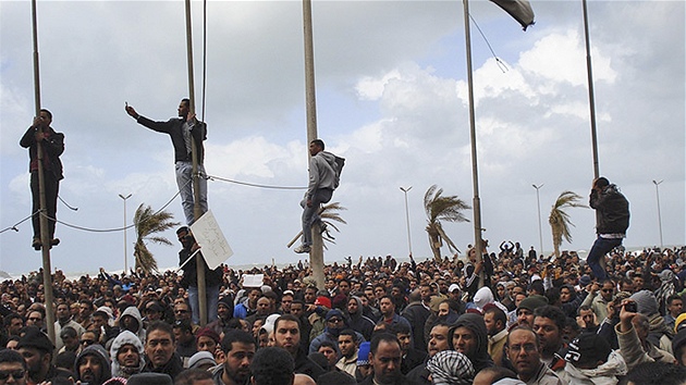 Demonstrace v libyjském Benghází (21. února 2011)