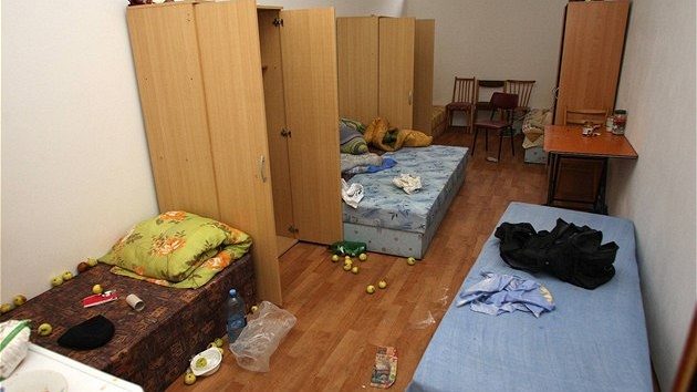 Sklepn prostory ubytovny v Zti - ubytovna kterou v minulch dnech opustili rumunt dlnci - foto: MF Dnes - Ji Bervida
