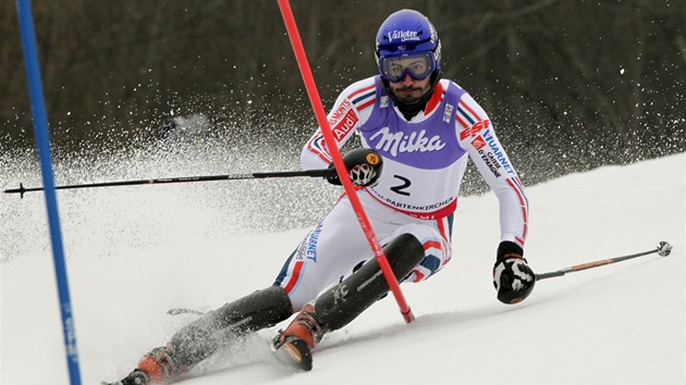 NEJRYCHLEJÍ. Francouz Jean-Baptiste Grange má nejlepí výchozí pozici do boje o medaili ve slalomu.