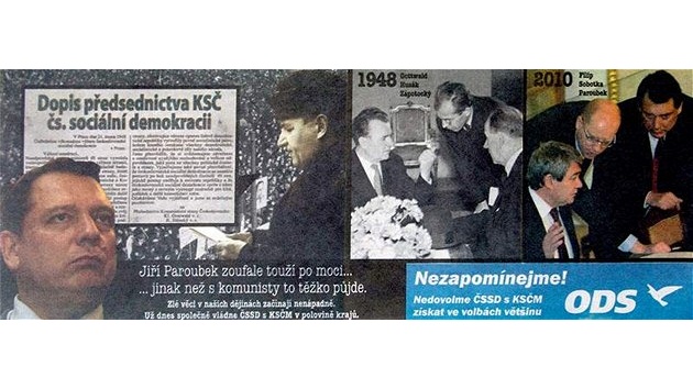 Předvolební inzeráty ODS proti ČSSD vycházejí v denním tisku. Předvolební inzeráty ODS proti ČSSD vycházejí v denním tisku.