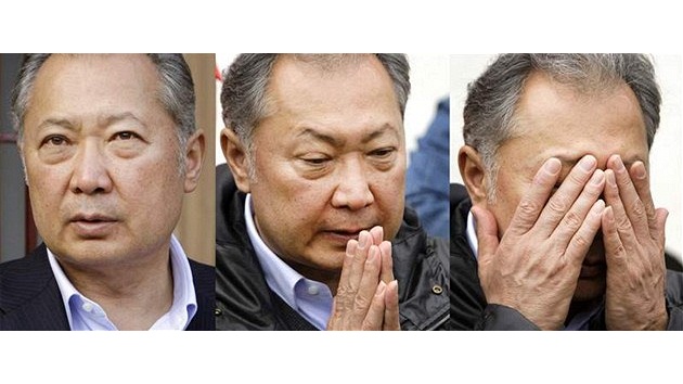 Kyrgyzský prezident Kurmanbek Bakijev se ukázal na shromáždění v jihokyrgyzské vesnici Tejit. (12. dubna 2010) Kyrgyzský prezident Kurmanbek Bakijev se ukázal na shromáždění v jihokyrgyzské vesnici Tejit. (12. dubna 2010)