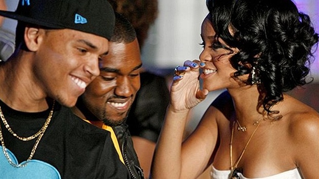 Nominace na hudební ceny MTV 2007 - Chris Brown, Kanye West a Rihanna, New York...