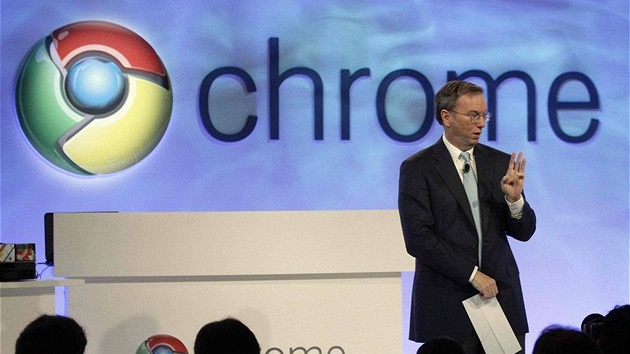 Google CEO Eric Schmidt na prezentaci nového operaního systému Chrome OS