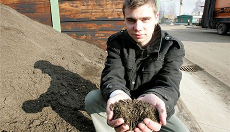 Marek Kofro, vedoucí kompostárny v Chudeicích.