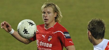 Plzeský obránce Frantiek Rajtoral v akci.