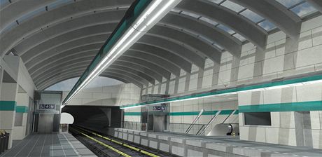 Vizualizace nové stanice Motol, která bude souástí estikilometrového prodloueného úseku na trase A