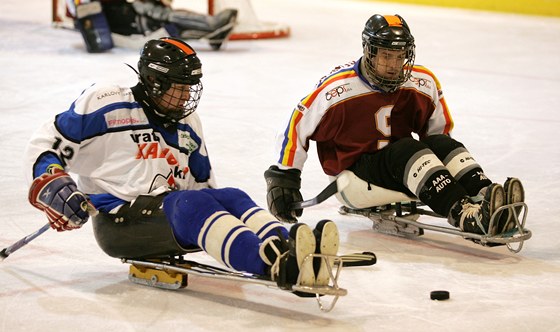  SKV Sharks Karlovy Vary (v bílomodrém) vs. HC Sparta Praha (v hndobílém).