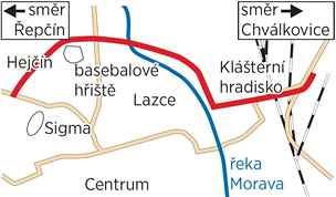 Pokud se Olomouc jet k severnmu spoji vrt, bude ze dvou pvodnch variant koprovat tu severnj. 