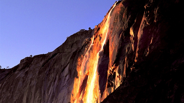 Vodopád Horsetail v Yosemitském národním parku