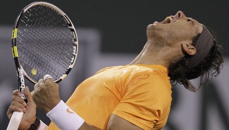 Rafael Nadal se raduje z vydené výhry