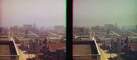 Uniktn barevn snmky San Franciska po zemtesen v roce 1906.