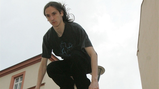 Jan Haluza z Brna při parkouru Jan Haluza z Brna při parkouru