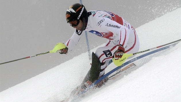 VÍTZ PRVNÍHO KOLA. Rakuan Mario Matt zvládl první kolo slalomu v Lenzerheide nejrychleji ze vech.