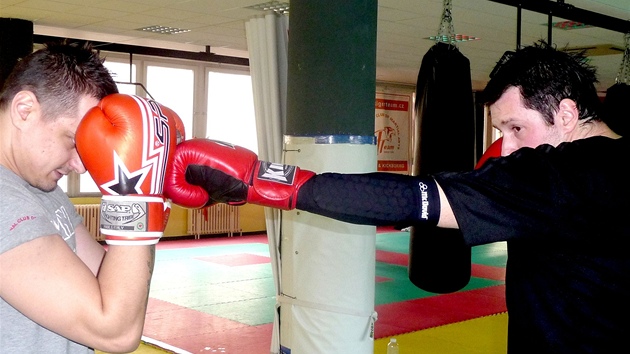 Petr Vágner na tréninku kick boxu 