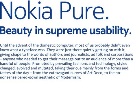 Nokia Pure - nov font finskho vrobce