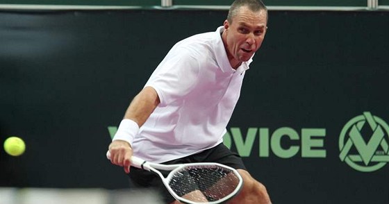 Ivan Lendl pi exhibici Advantage Tennis v Ostrav