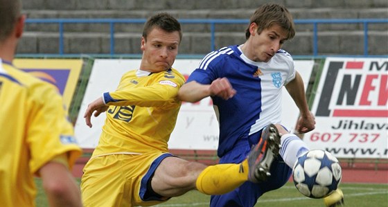 Momentka ze zápasu druhé fotbalové ligy mezi Jihlavou a Znojmem.