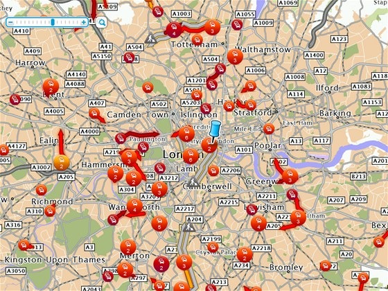 Aktuální dopravní situace v Londýn