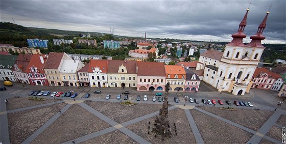 Pohled na centrum Kadan z ve radnice.