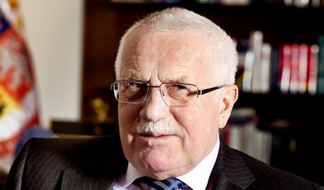 Prezident Václav Klaus pi rozhovoru pro MF DNES.