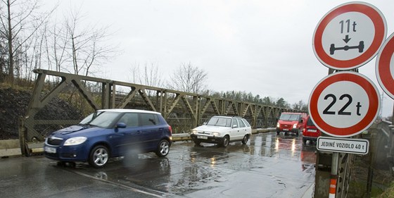 Provizorní most na Jatení tíd v Plzni