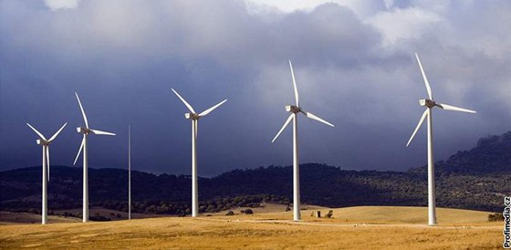 Jihomoravský kraj zamítl výstavbu vtrného parku u jaderné elektrárny Dukovany, vtrníky by mly negativní vliv na ivotní prostedí. Ilustraní foto