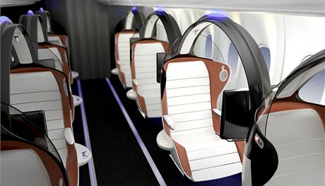 Jak by mohlo vypadat sedadlo konstruovan pro hran potaovch her v letadlech.