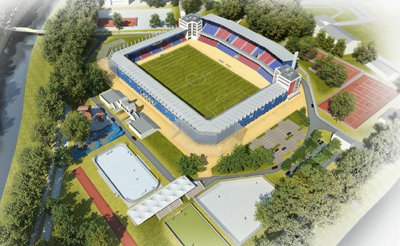 Studie zmodernizovaného stadionu ve truncových sadech v Plzni