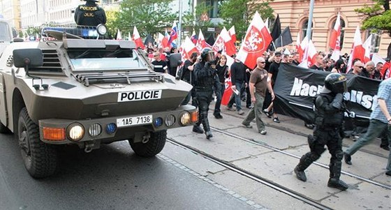 Poslední pochod pravicových radikál se v Brn uskutenil na 1. máje 2009 (ilustraní snímek).