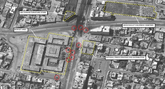 Satelitní snímek libyjského msta Misuráta