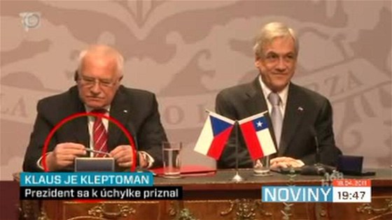 Prezident Václav Klaus pi návtv Chile.