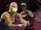 RETURN. Belgick tenistka Yanina Wickmayerov ve fedcupovm duelu proti eskmu tmu.