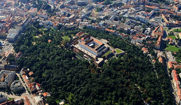 Hrad Špilberk v Brně z letadla Hrad Špilberk v Brně z letadla