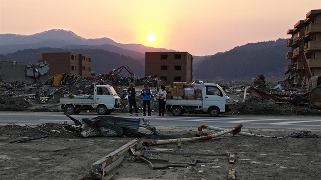 Poniené msto Rikuzentakata v prefektue Iwate 