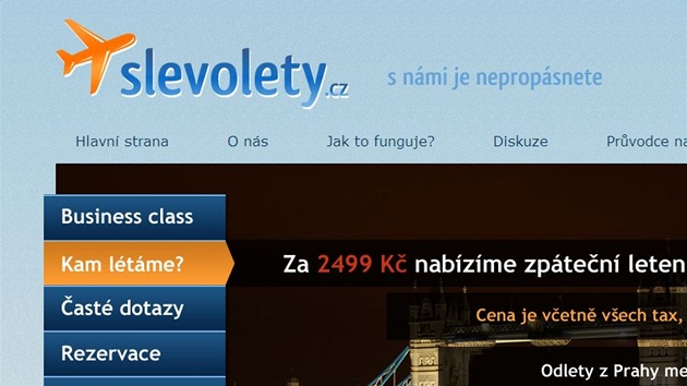 Stránka slevolety.cz Stránka slevolety.cz