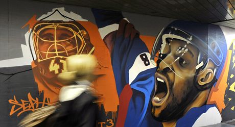 Fanouky míící do Bratislavy na mistrovství svta pivítají i hokejová graffiti.