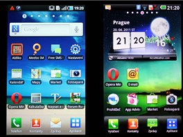 Displej Samsungu Galaxy S a LG Optimus 2X
