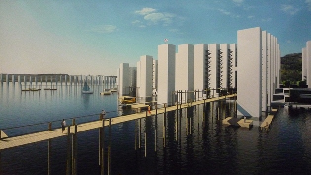 Futuristické obrázky student architektury pibliují i monost, e by u jezera Most vznikla celá nová mstská tvr.